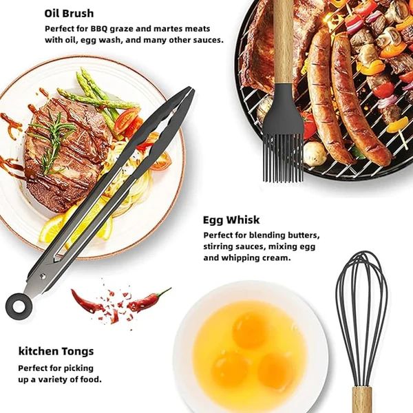 12-Piece Heat-Resistant Kitchen Utensils Set