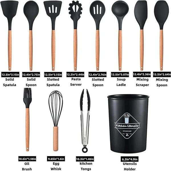 12-Piece Heat-Resistant Kitchen Utensils Set