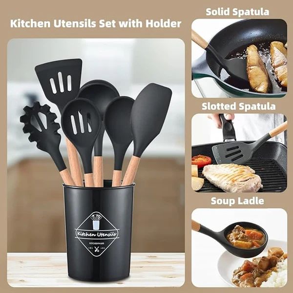 12-Piece Heat-Resistant Kitchen Utensils Set
