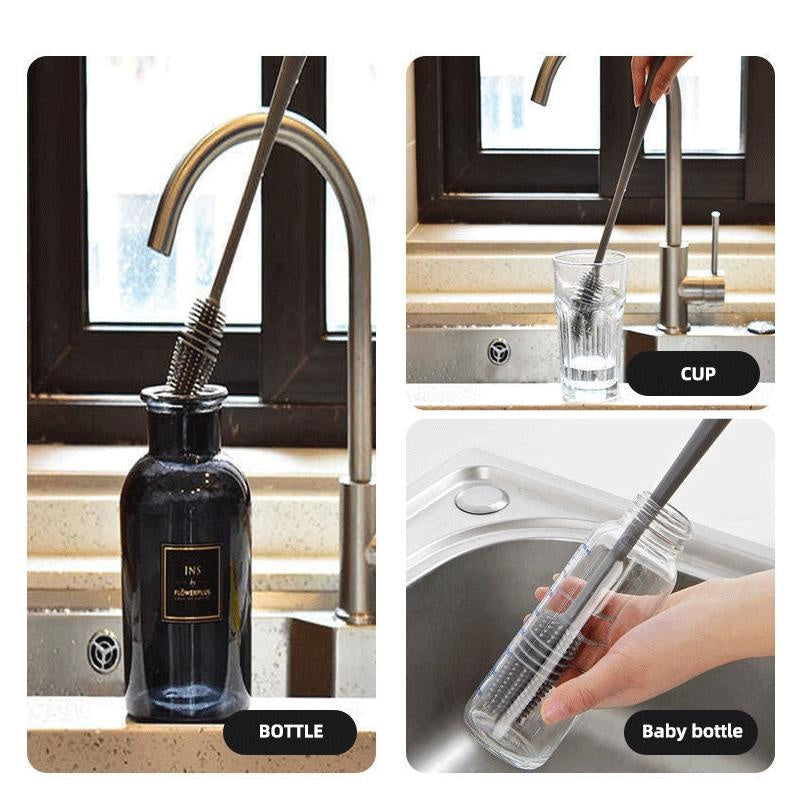 Silicone Bottle & Cup Scrubber - Hygienic Kitchen Glass Cleaner