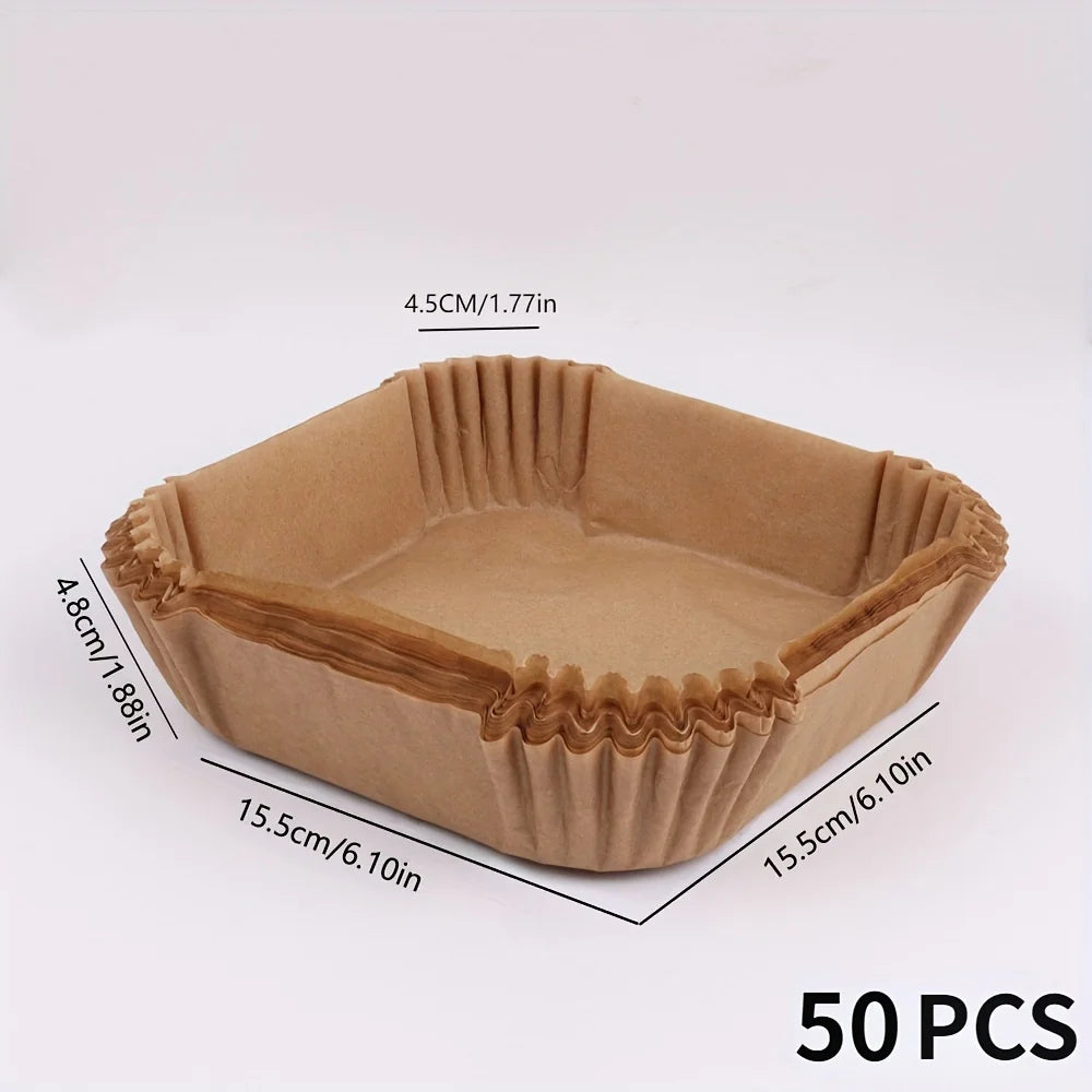 50-Pack Eco-Friendly Air Fryer Paper Liners