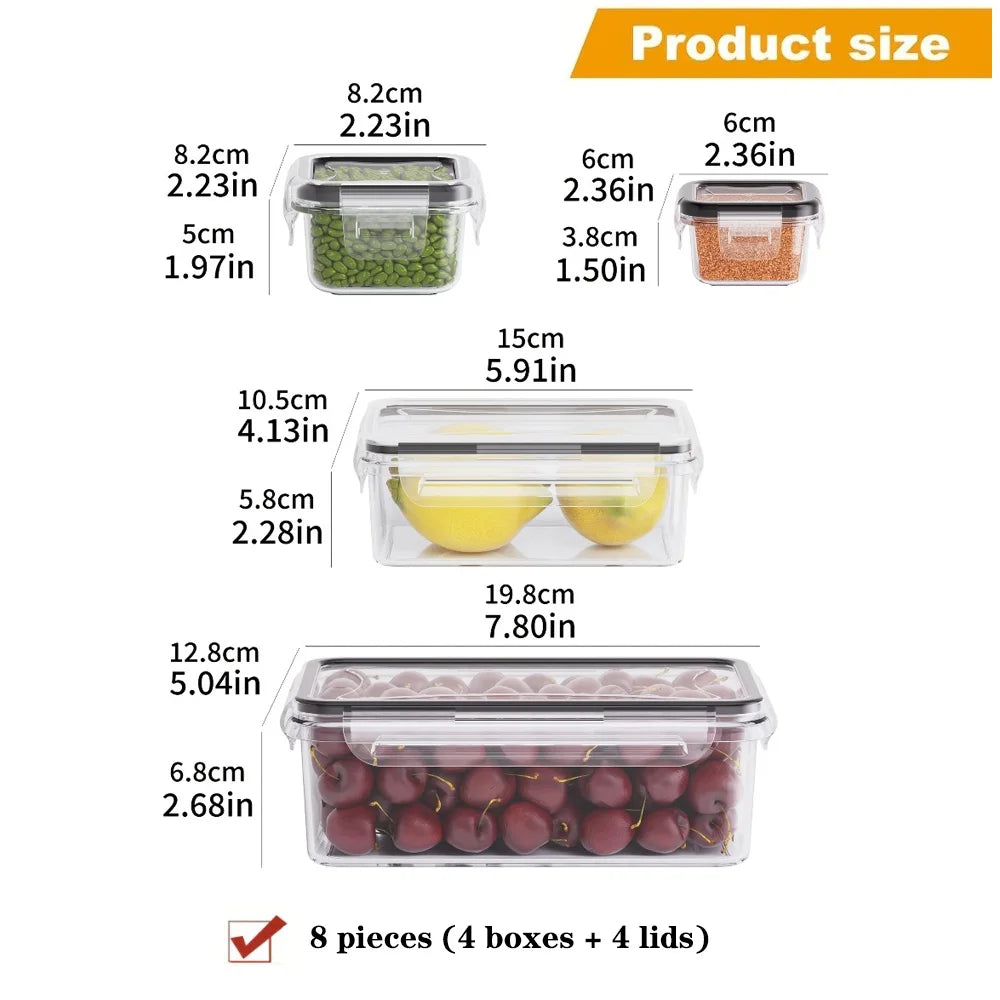 8-Piece Leak-Proof Airtight Food Storage Containers