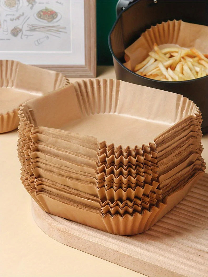 50-Pack Eco-Friendly Air Fryer Paper Liners