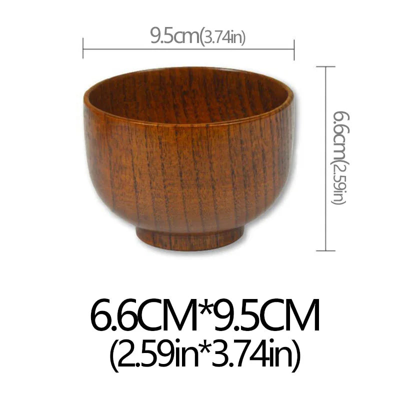 Handcrafted Japanese Wooden Salad & Rice Bowl