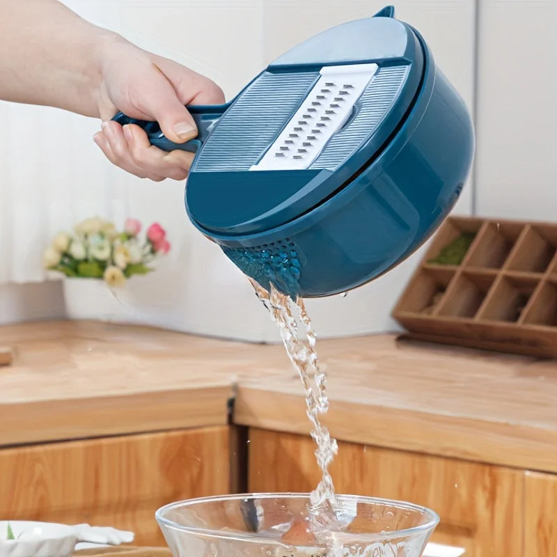 9-in-1 multifunctional vegetable chopper, carrot and potato manual shredding and slicing, kitchen tool