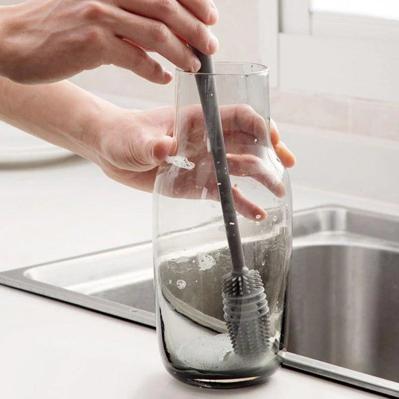 Silicone Bottle & Cup Scrubber - Hygienic Kitchen Glass Cleaner