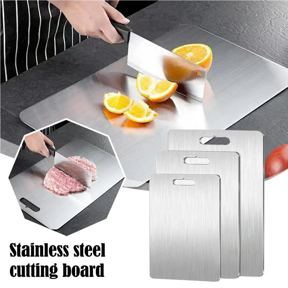 Premium 304 Stainless Steel Kitchen Cutting Board - Durable & Hygienic