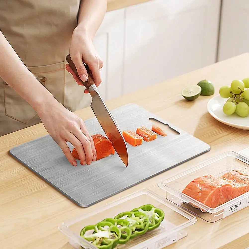 Premium 304 Stainless Steel Kitchen Cutting Board - Durable & Hygienic