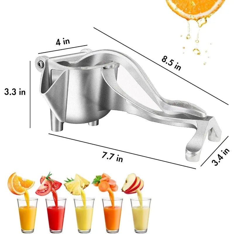 Heavy-Duty Manual Fruit Juicer - Detachable Portable Hand Press Squeezer