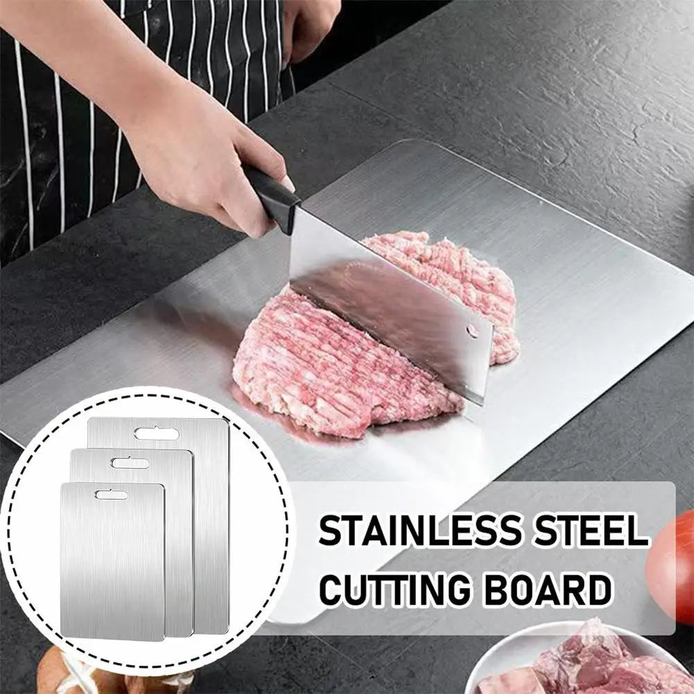 Premium 304 Stainless Steel Kitchen Cutting Board - Durable & Hygienic