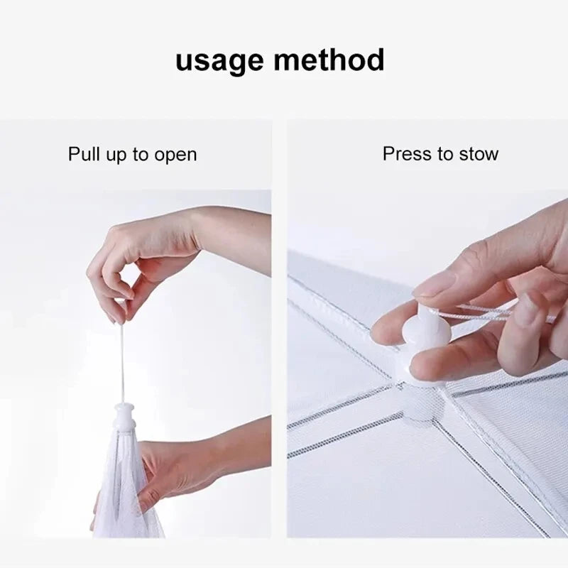 Foldable Food Mesh Cover - Washable Kitchen Table Tent (Protects Against Flies)