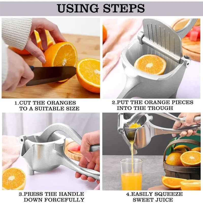 Heavy-Duty Manual Fruit Juicer - Detachable Portable Hand Press Squeezer
