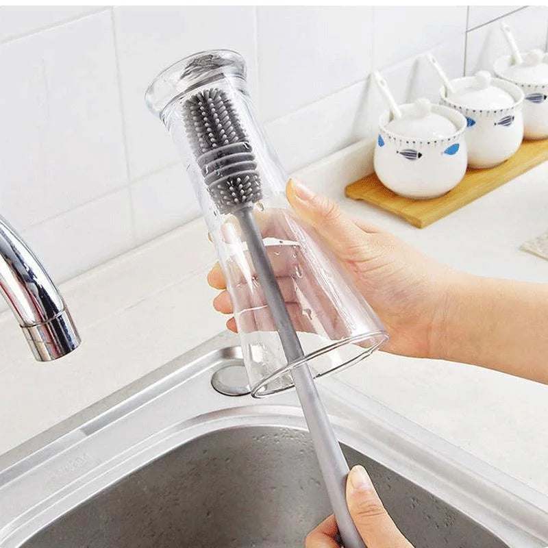 Silicone Bottle & Cup Scrubber - Hygienic Kitchen Glass Cleaner