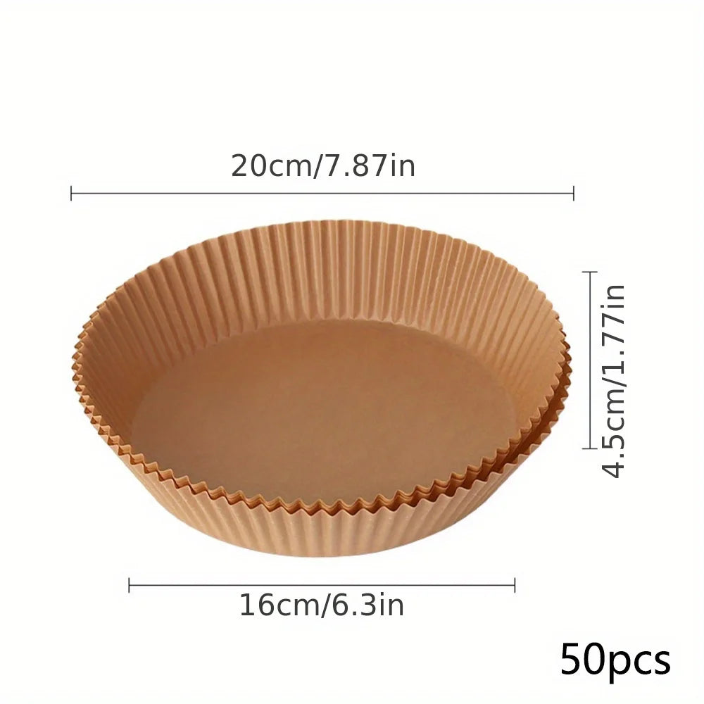 50-Pack Eco-Friendly Air Fryer Paper Liners