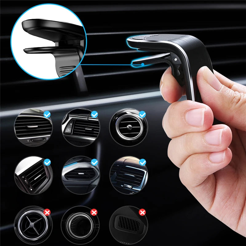 360° Rotating Magnetic Air Vent Car Phone Mount - Universal & Stable