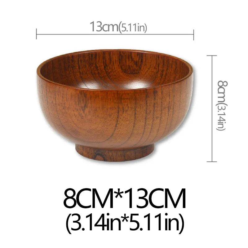 Handcrafted Japanese Wooden Salad & Rice Bowl