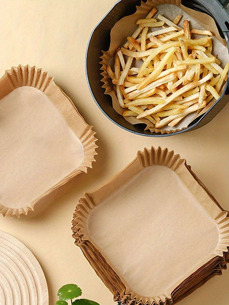 50-Pack Eco-Friendly Air Fryer Paper Liners