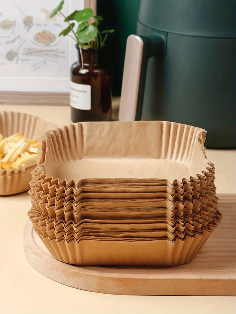 50-Pack Eco-Friendly Air Fryer Paper Liners