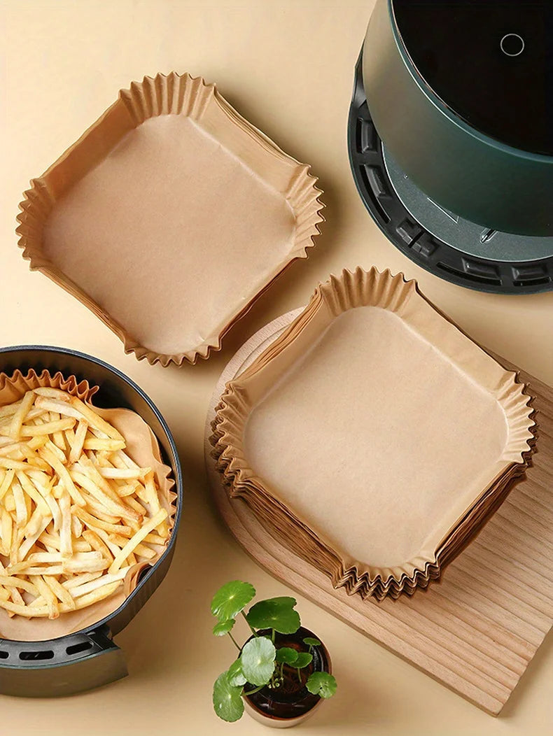 50-Pack Eco-Friendly Air Fryer Paper Liners
