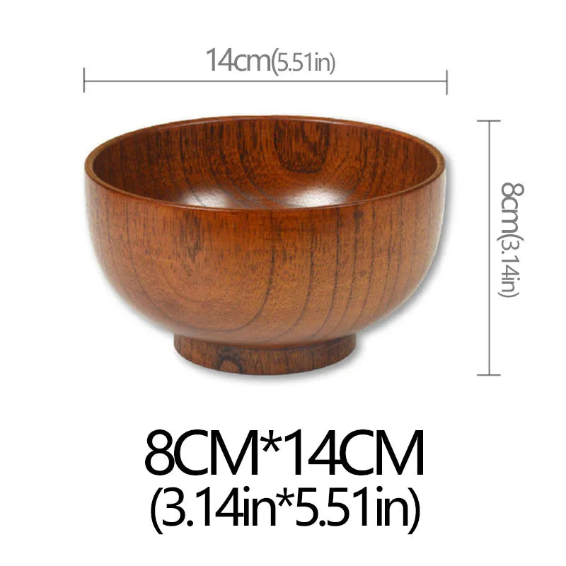 Handcrafted Japanese Wooden Salad & Rice Bowl
