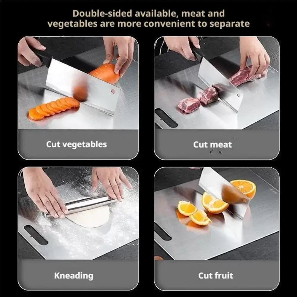 Premium 304 Stainless Steel Kitchen Cutting Board - Durable & Hygienic