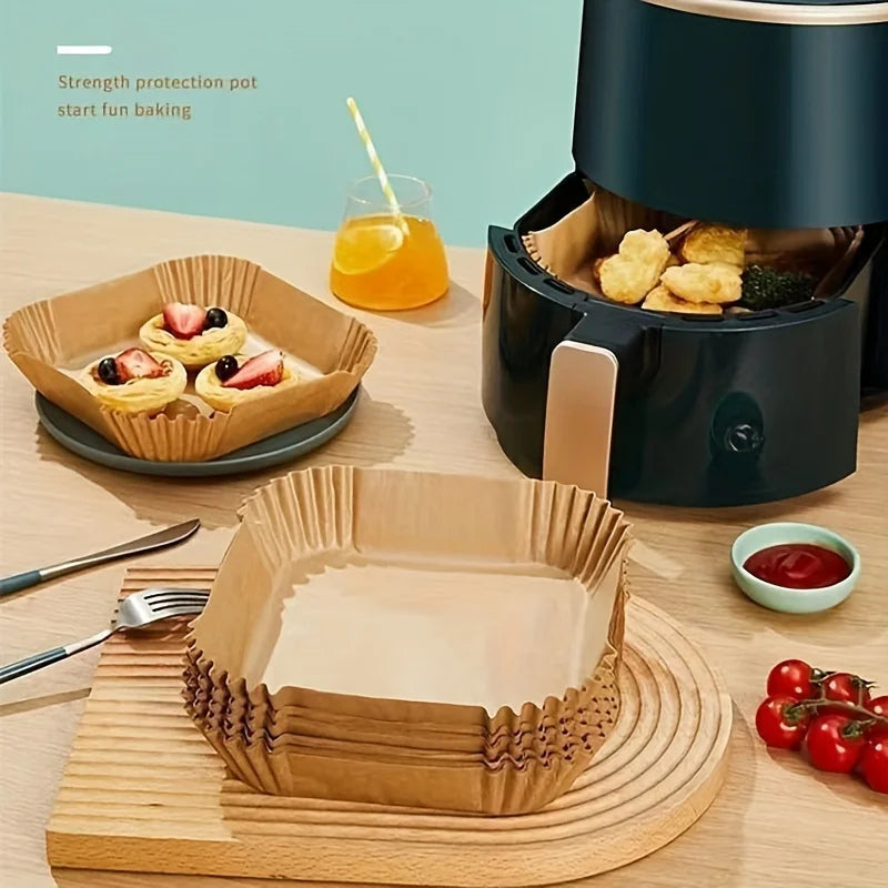 50-Pack Eco-Friendly Air Fryer Paper Liners