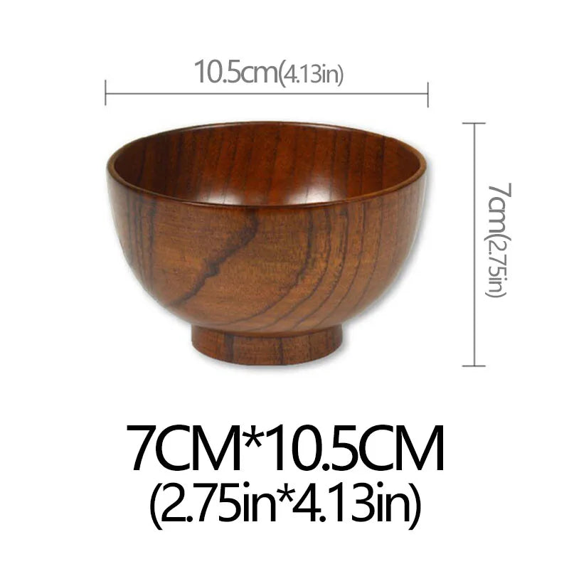 Handcrafted Japanese Wooden Salad & Rice Bowl