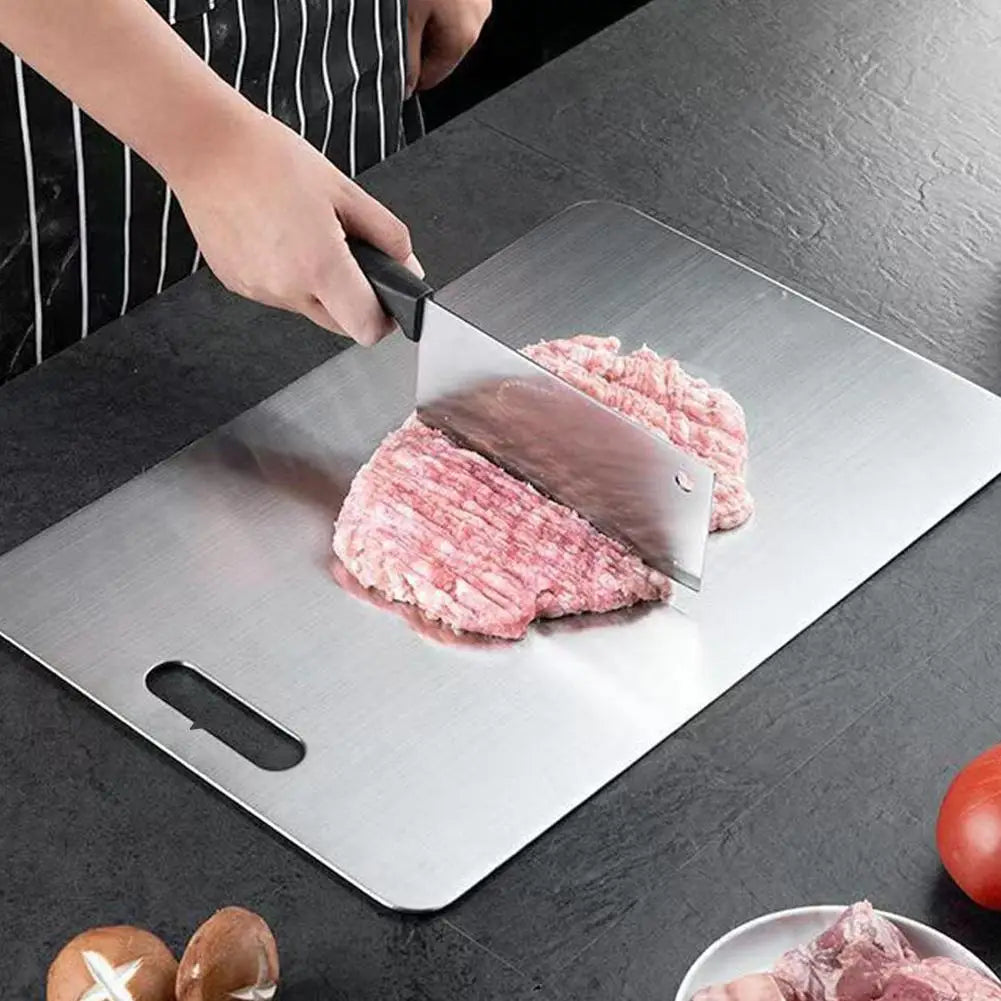Premium 304 Stainless Steel Kitchen Cutting Board - Durable & Hygienic
