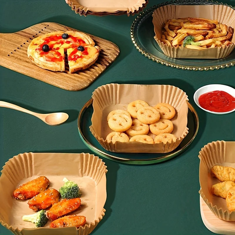 50-Pack Eco-Friendly Air Fryer Paper Liners