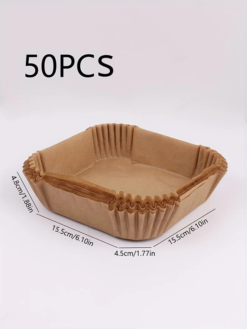 50-Pack Eco-Friendly Air Fryer Paper Liners