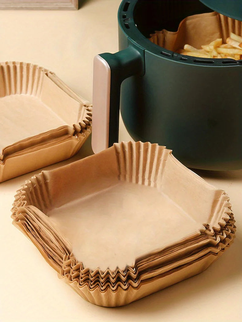 50-Pack Eco-Friendly Air Fryer Paper Liners