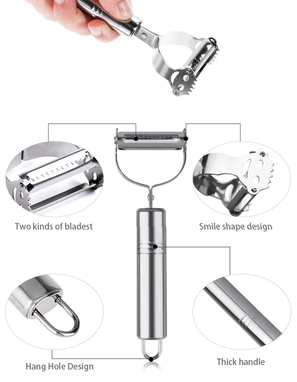 Stainless Steel Vegetable Slicer - Professional Potato & Cucumber Cutter for Kitchen