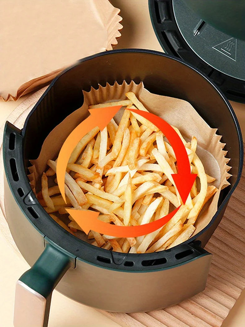 50-Pack Eco-Friendly Air Fryer Paper Liners