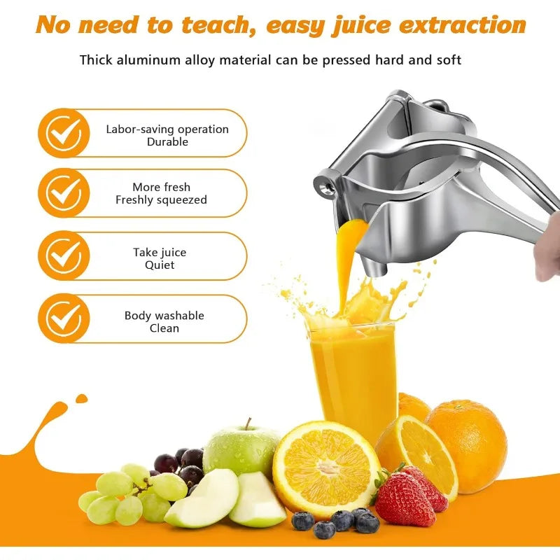 Heavy-Duty Manual Fruit Juicer - Detachable Portable Hand Press Squeezer