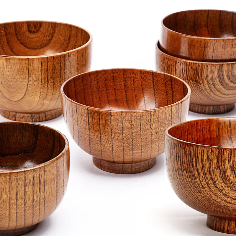 Handcrafted Japanese Wooden Salad & Rice Bowl