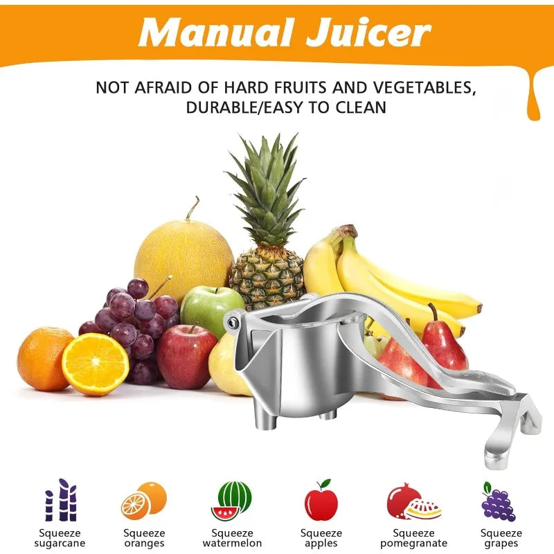 Heavy-Duty Manual Fruit Juicer - Detachable Portable Hand Press Squeezer